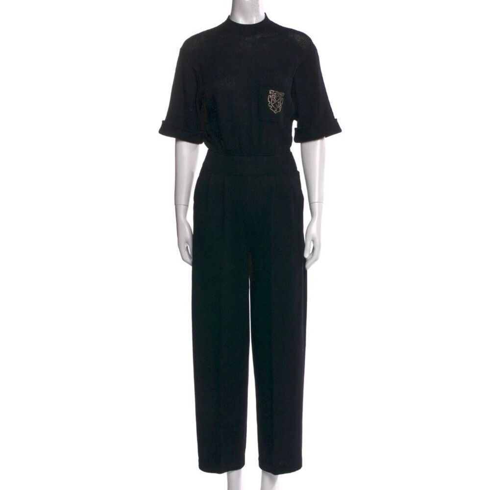 Vintage Saint John Women's Size 10 Black Santana Knit One Piece Jumpsuit